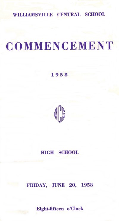 Commencement 1958 front